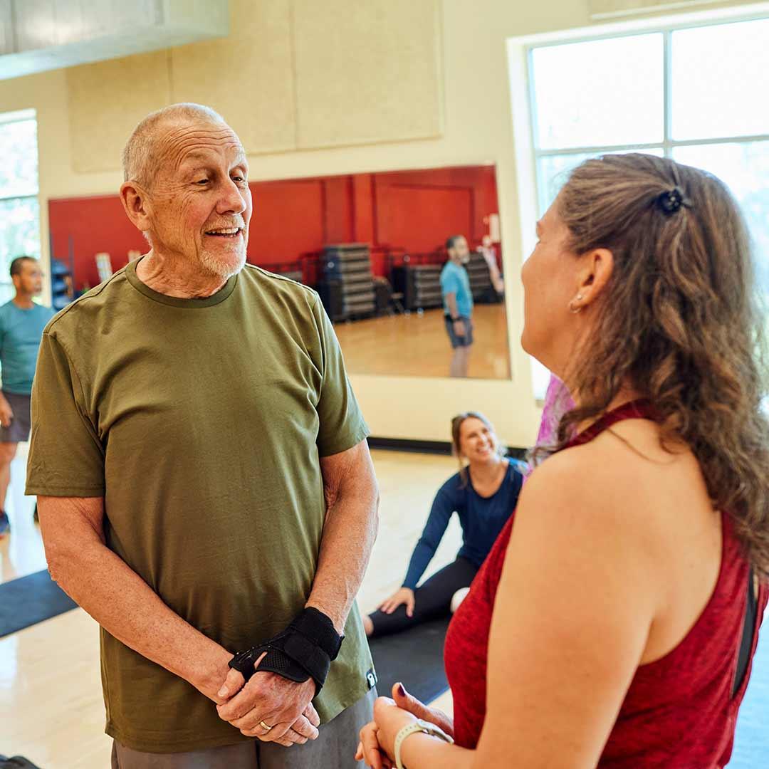 Seniors chatting after class