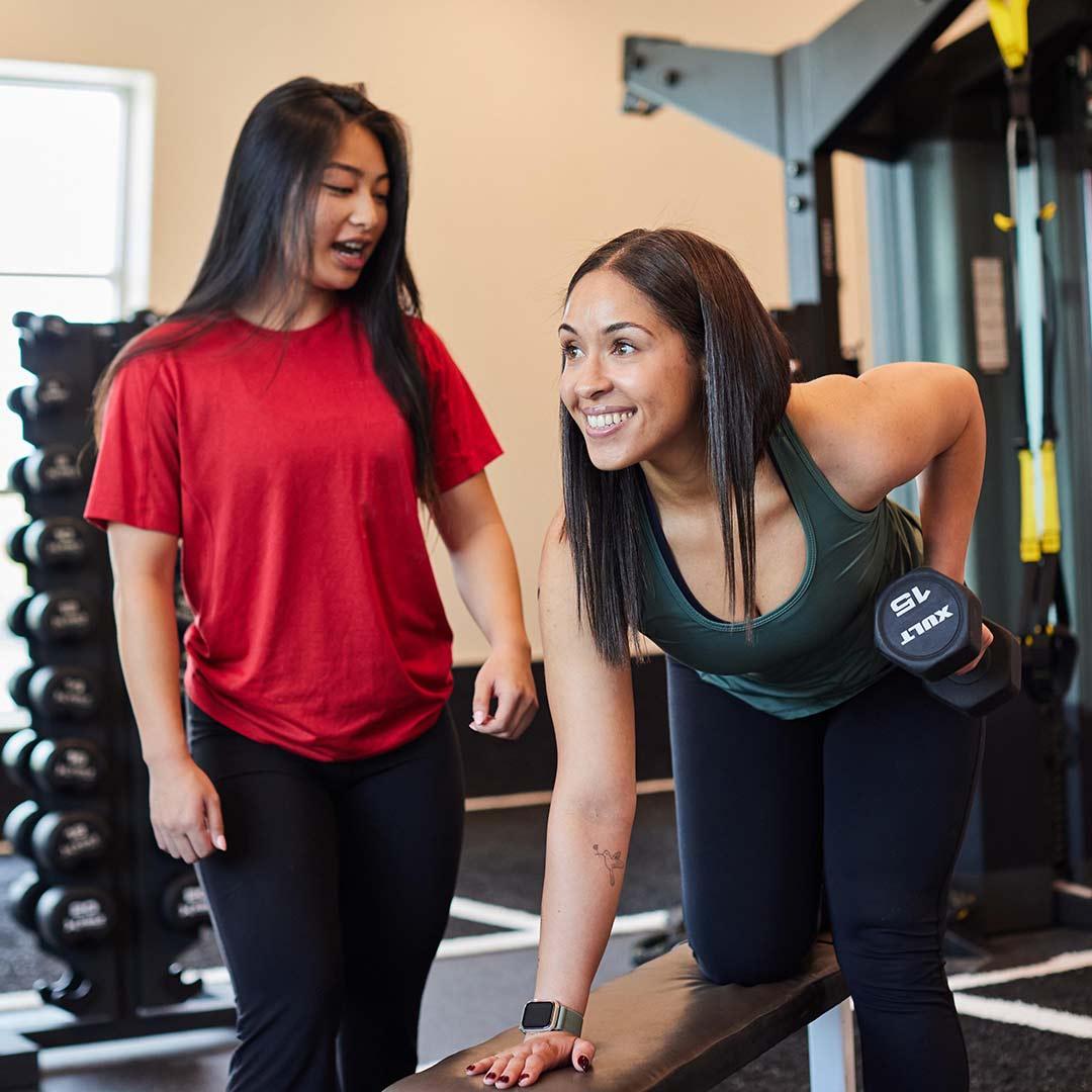 Personal Trainer and client